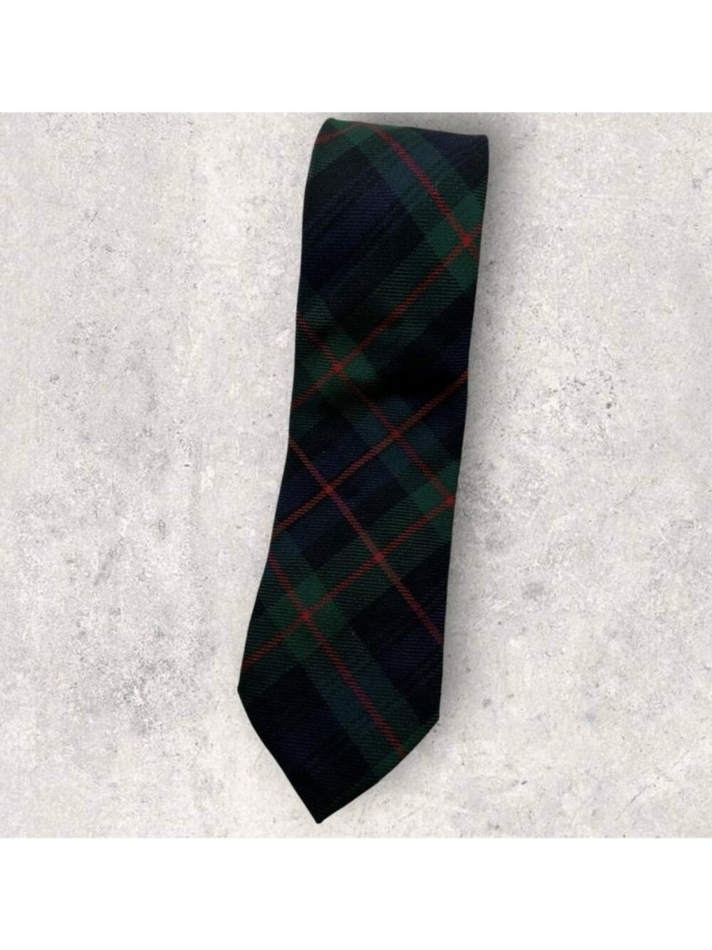CHURCH'S Wool Tie ITALY Green Blue Red Tartan W:3.6" EUC